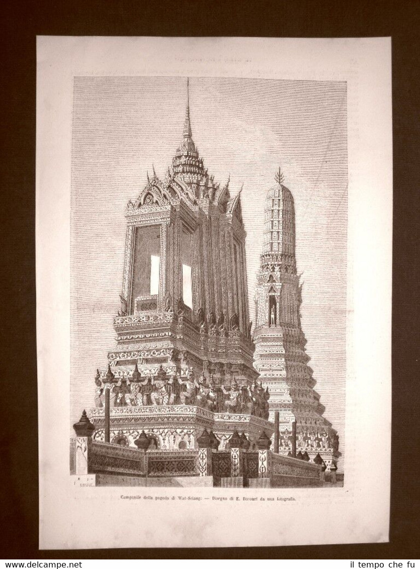 Il campanile della Pagoda di Wat Chang nel 1863 Thailandia …