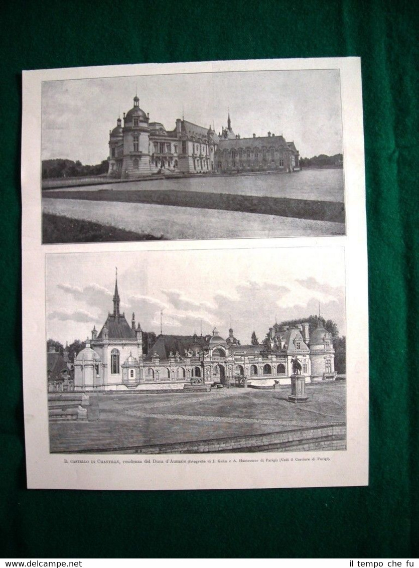 Il castello di Chantilly nel 1895, residenza del Duca d'Aumale