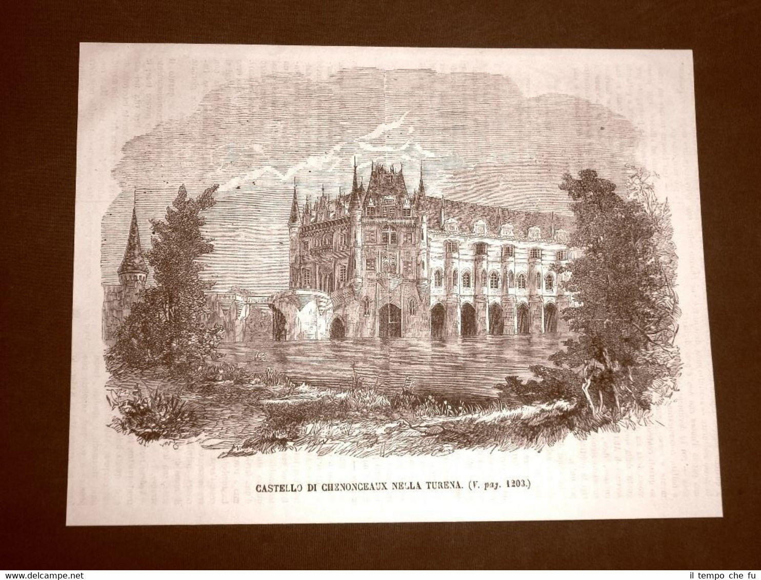 Il Castello di Chenonceaux nel 1866 Turena Francia