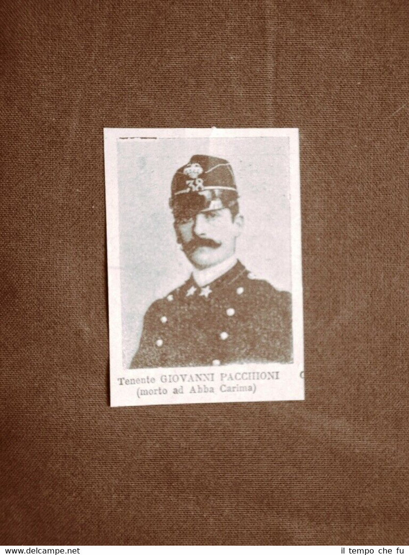 Il Colonialismo Italiano in Africa nel 1896 Ufficiale Giovanni Pacchioni