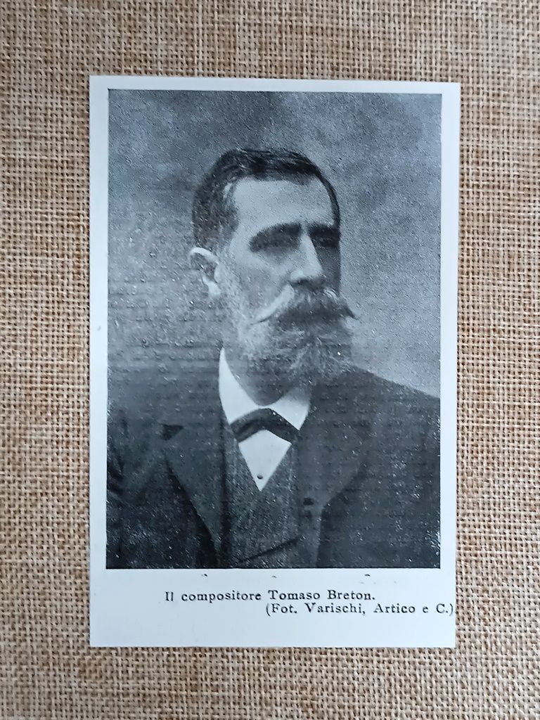 Il compositore Tomaso Breton (1850-1923), nel 1906. Direttore orchestra spagnolo
