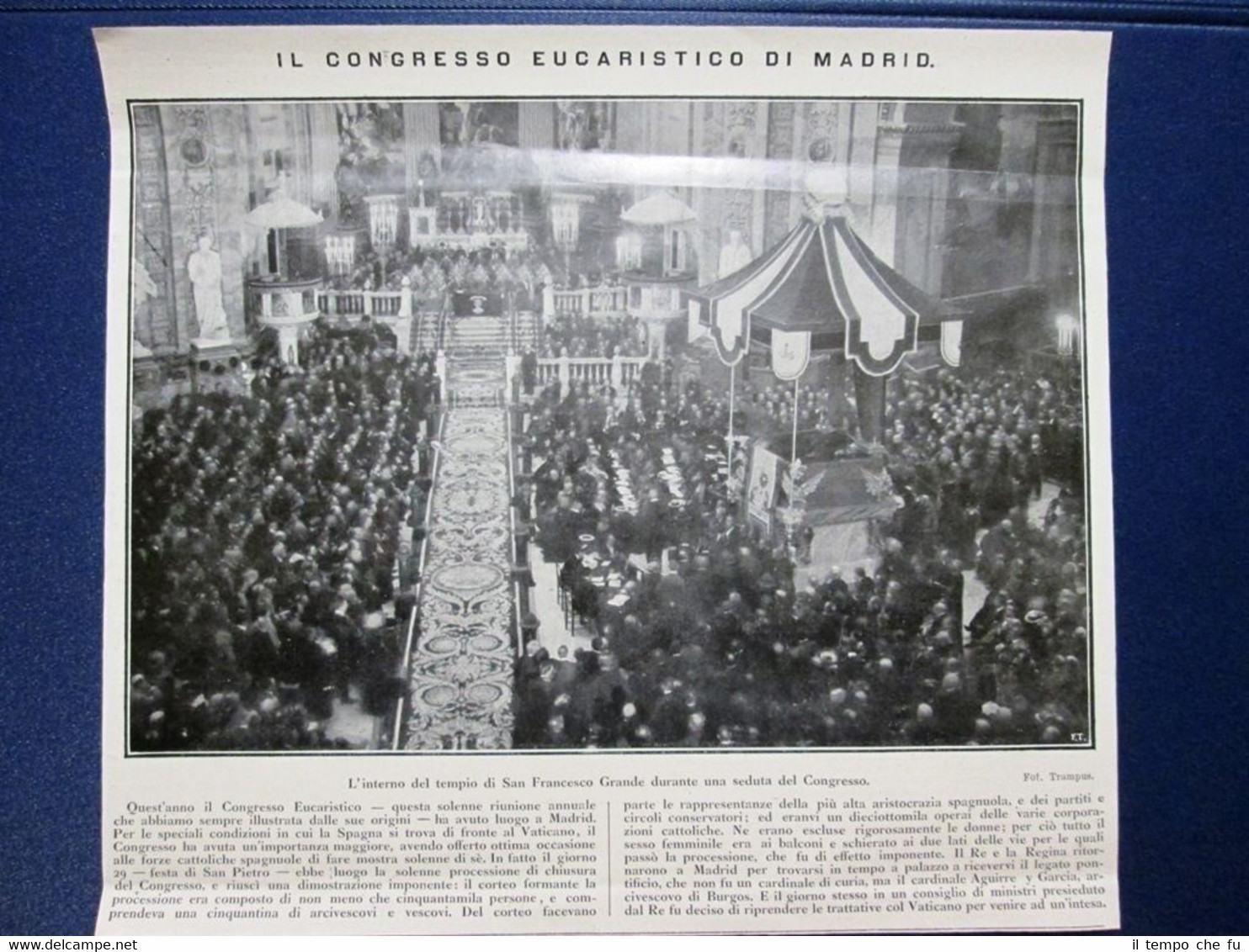 Il Congresso Eucaristico di Madrid del 1911: l'interno del tempio …