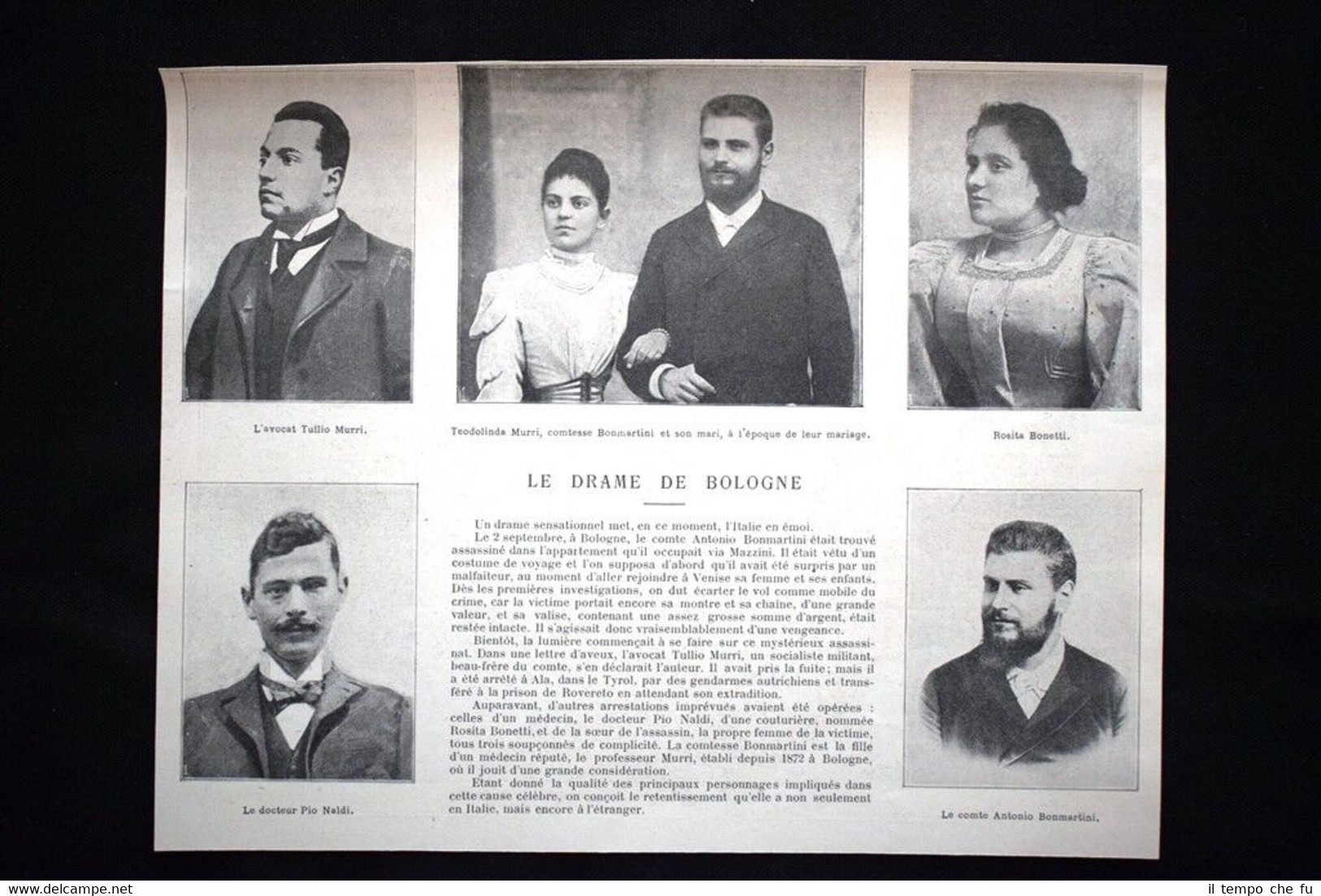 Il conte Antonio Bonmartini, assassinato a Bologna Stampa del 1902