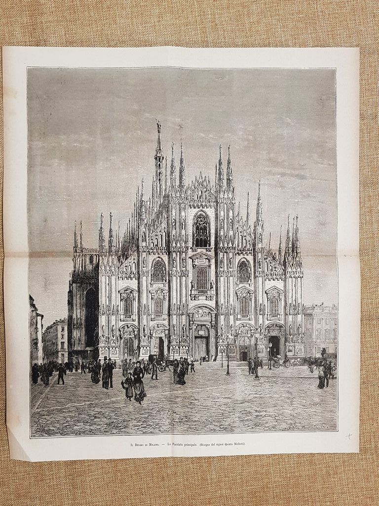 Il Duomo di Milano nel 1881 La facciata principale Disegno …