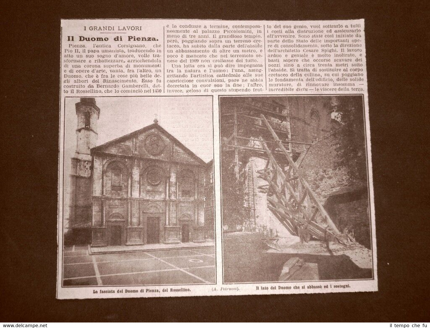 Il Duomo di Pienza o Corsignano nel 1914 Facciata e …