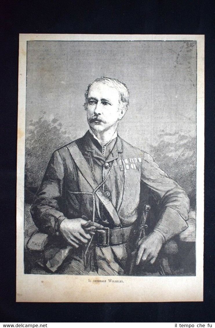 Il Generale Garnet Wolseley Incisione del 1882