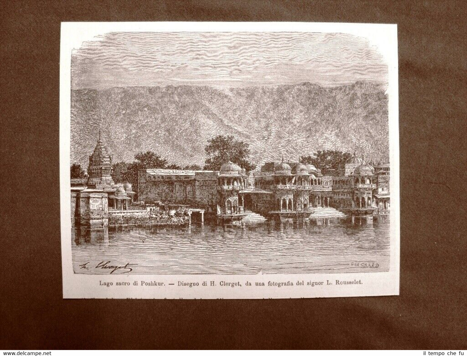 Il Lago sacro di Pushkar o Poshkur nel 1863 Ajmer …