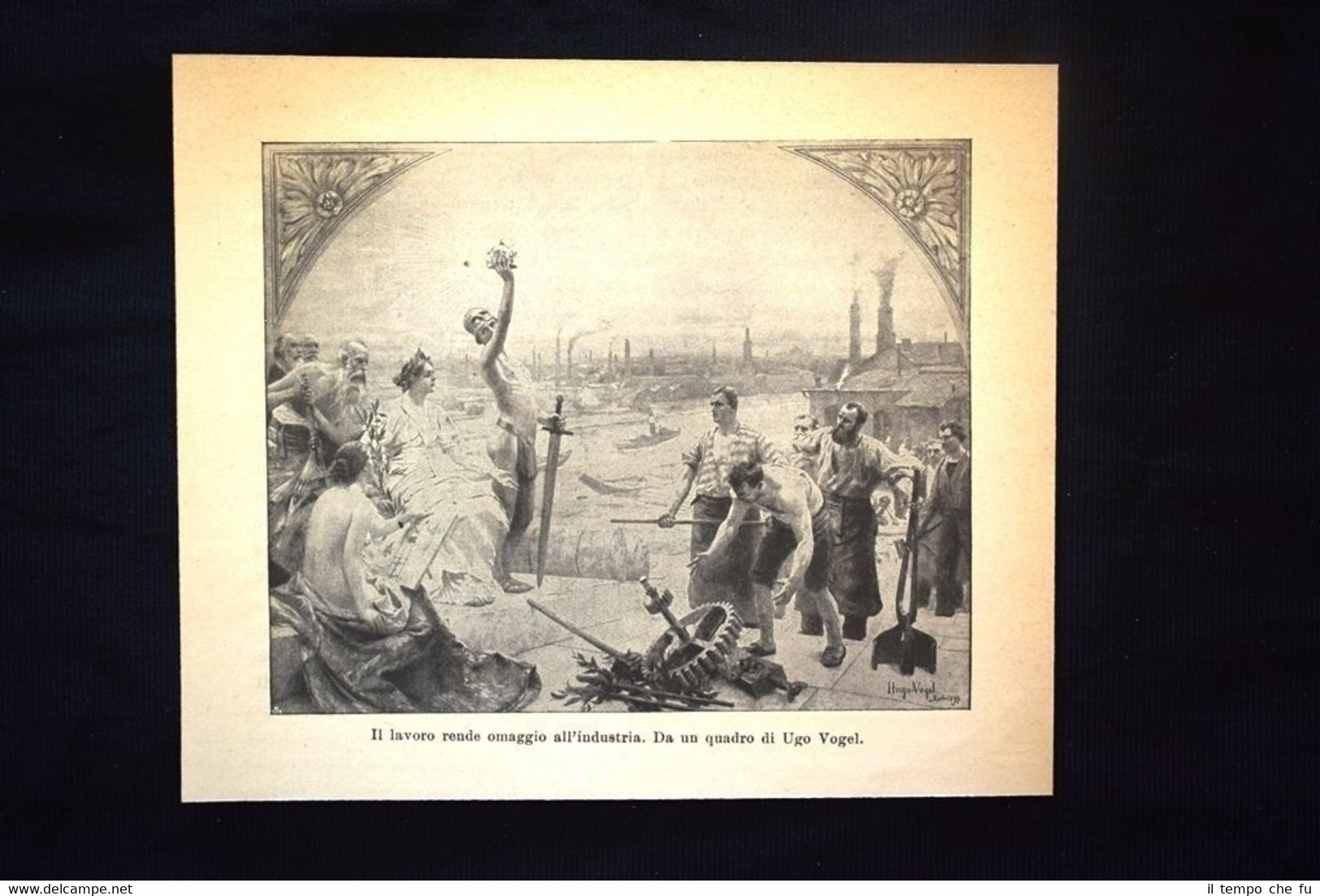 Il lavoro rende omaggio all'industria. Da un quadro di Ugo …