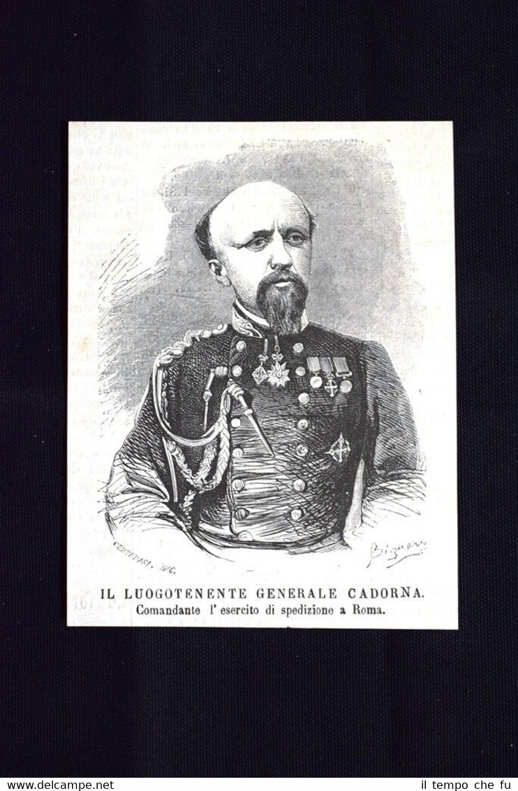 Il luogotenente generale Luigi Cadorna Incisione del 1870