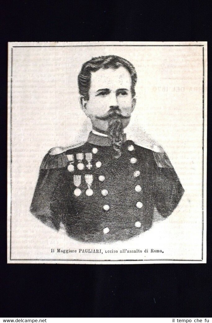 Il Maggiore Giacomo Pagliari, ucciso all'assalto di Roma Incisione del …