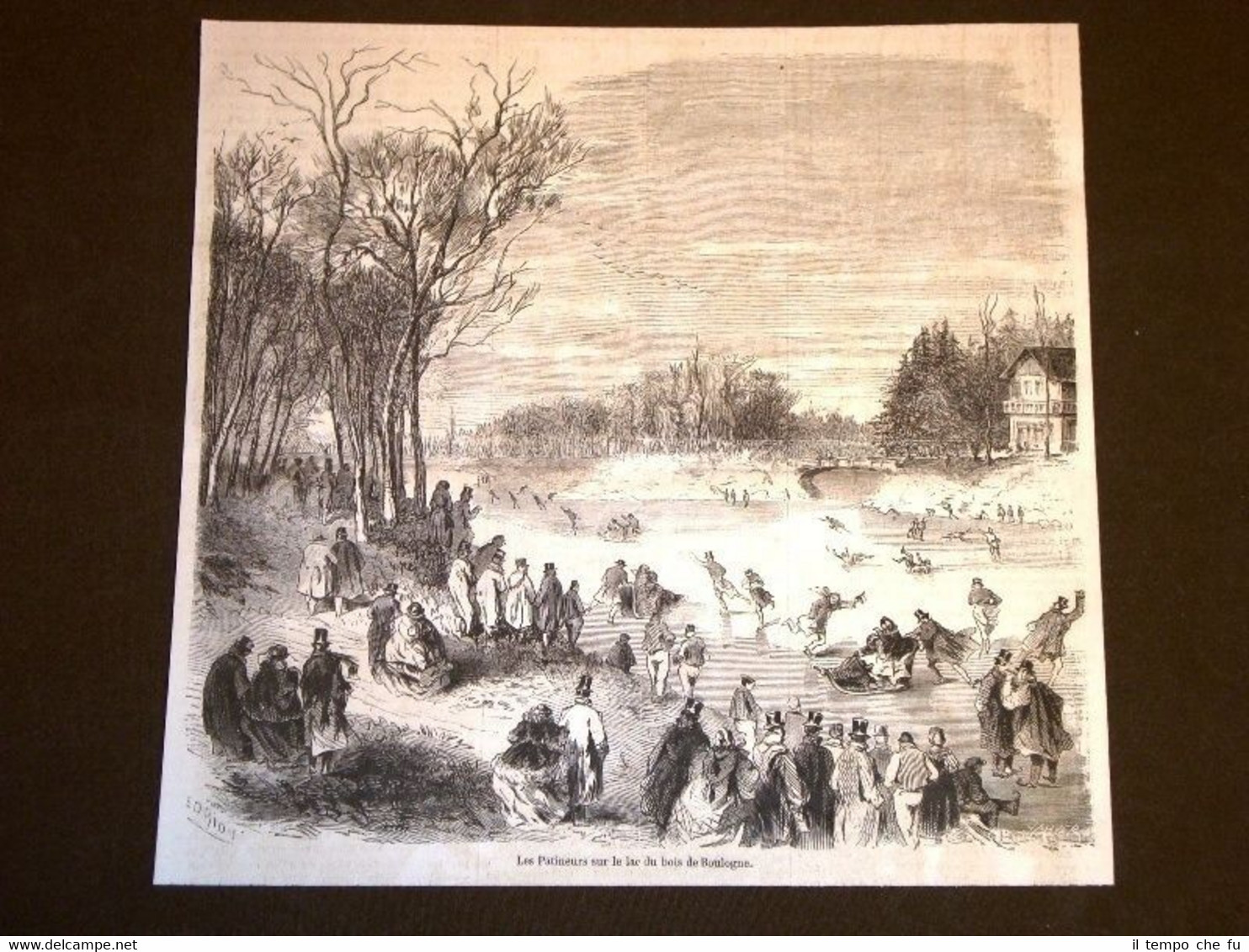 Il pattinaggio sul Lago de Bois de Boulogne nel 1858 …