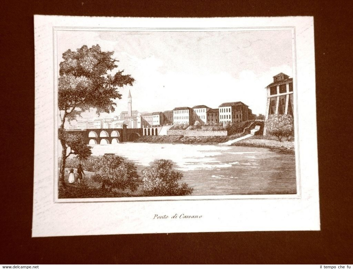 Il Ponte di Cassano Incisione su rame all'acquaforte del 1835 …