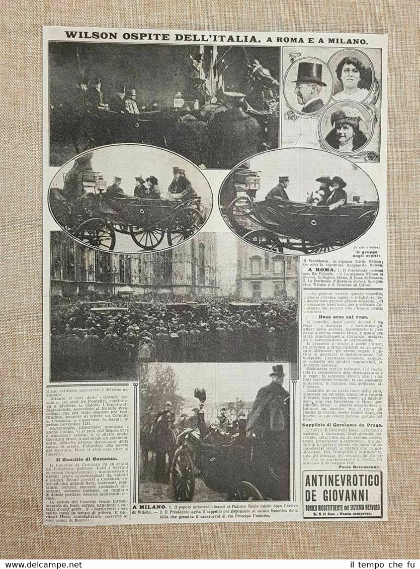 Il Presidente degli U.S.A. Thomas Woodrow Wilson a Roma e …