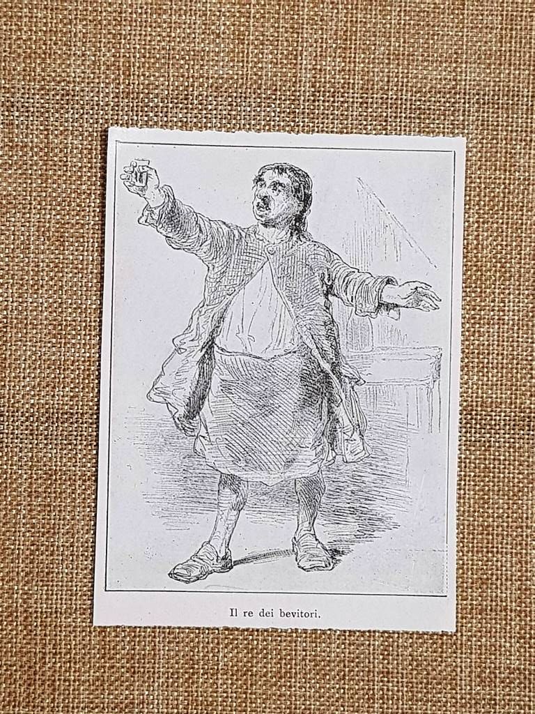 Il re dei bevitori o degli ubriaconi Composizione di Gavarni …