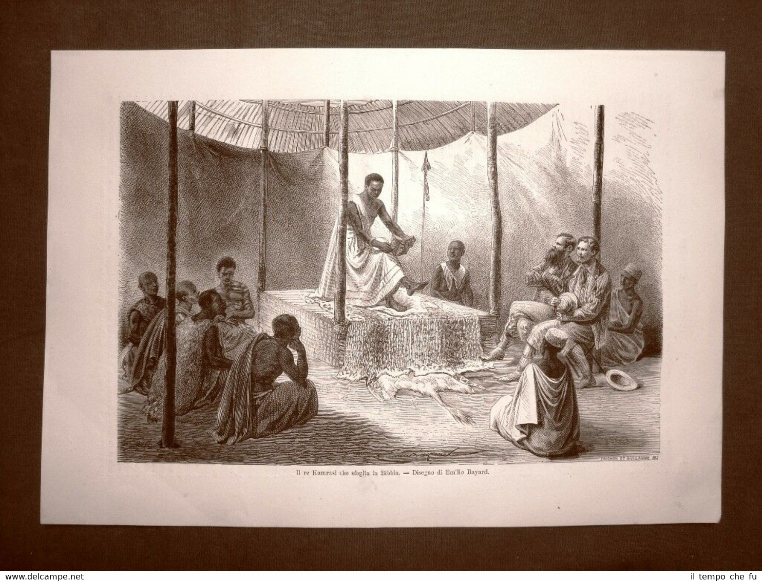 Il Re dell'Uganda Kamrasi nel 1863 Mentre sfoglia la Bibbia …