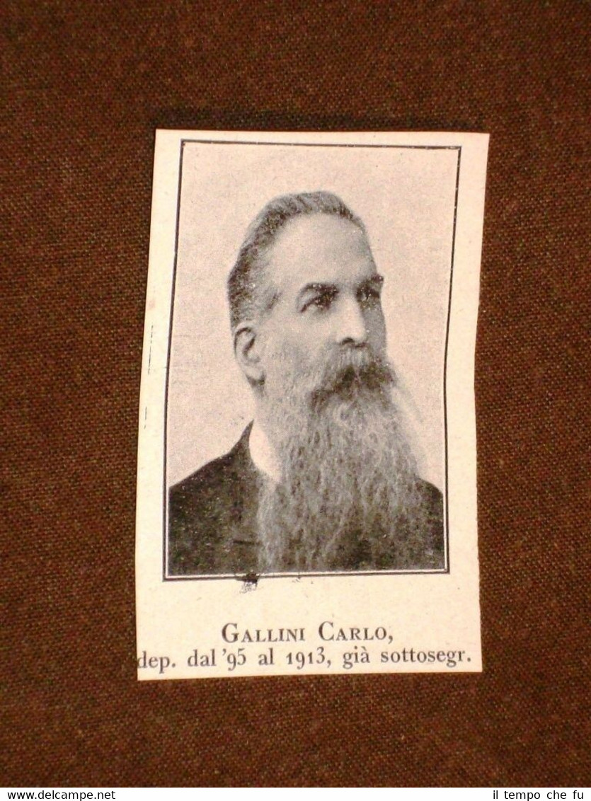 Il Senatore Gallini Carlo nel 1920