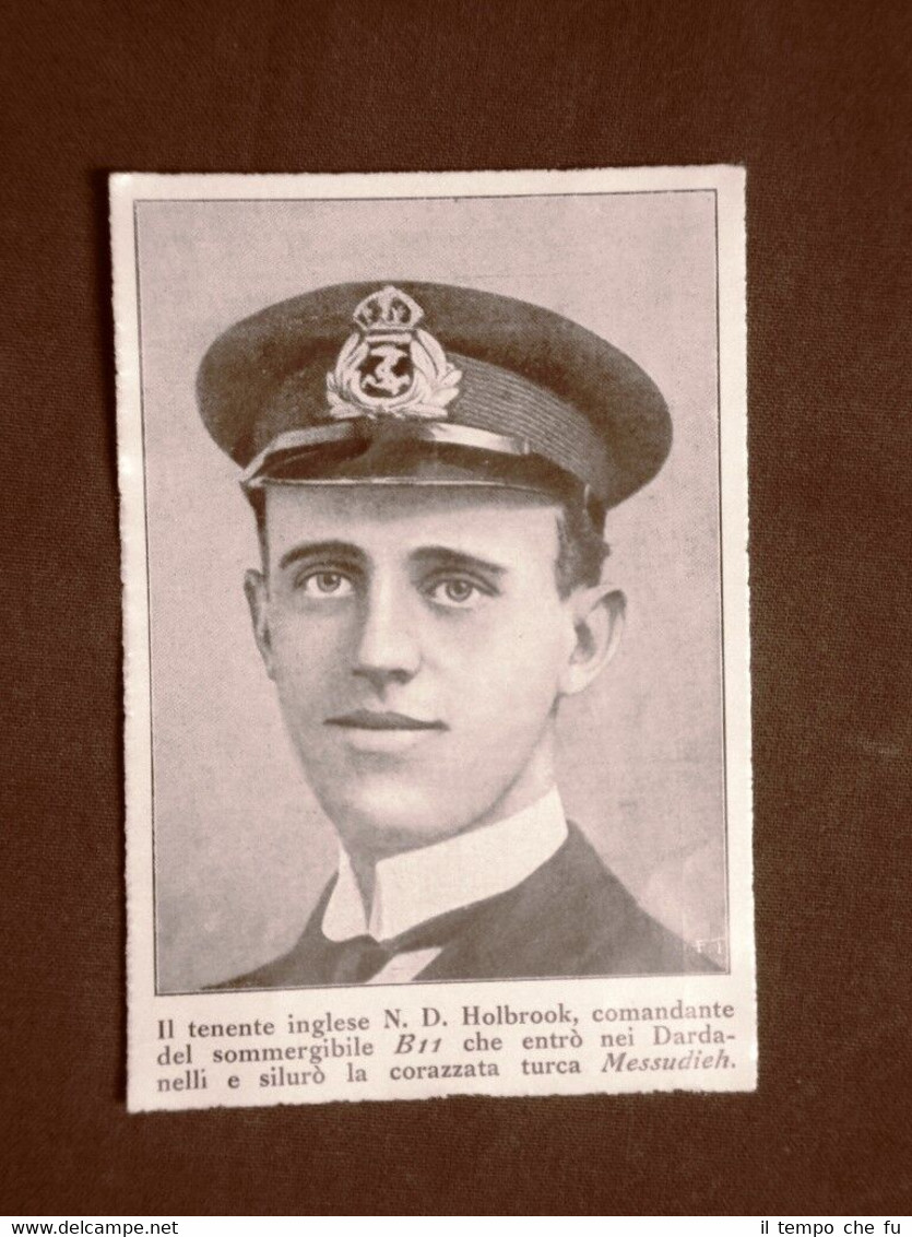 Il tenente inglese N.D. Holbrook nel 1915 WW1 Sommergibile B11 …