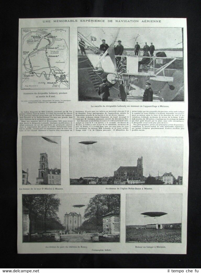 Il volo del dirigibile Lebaudy Stampa del 1903