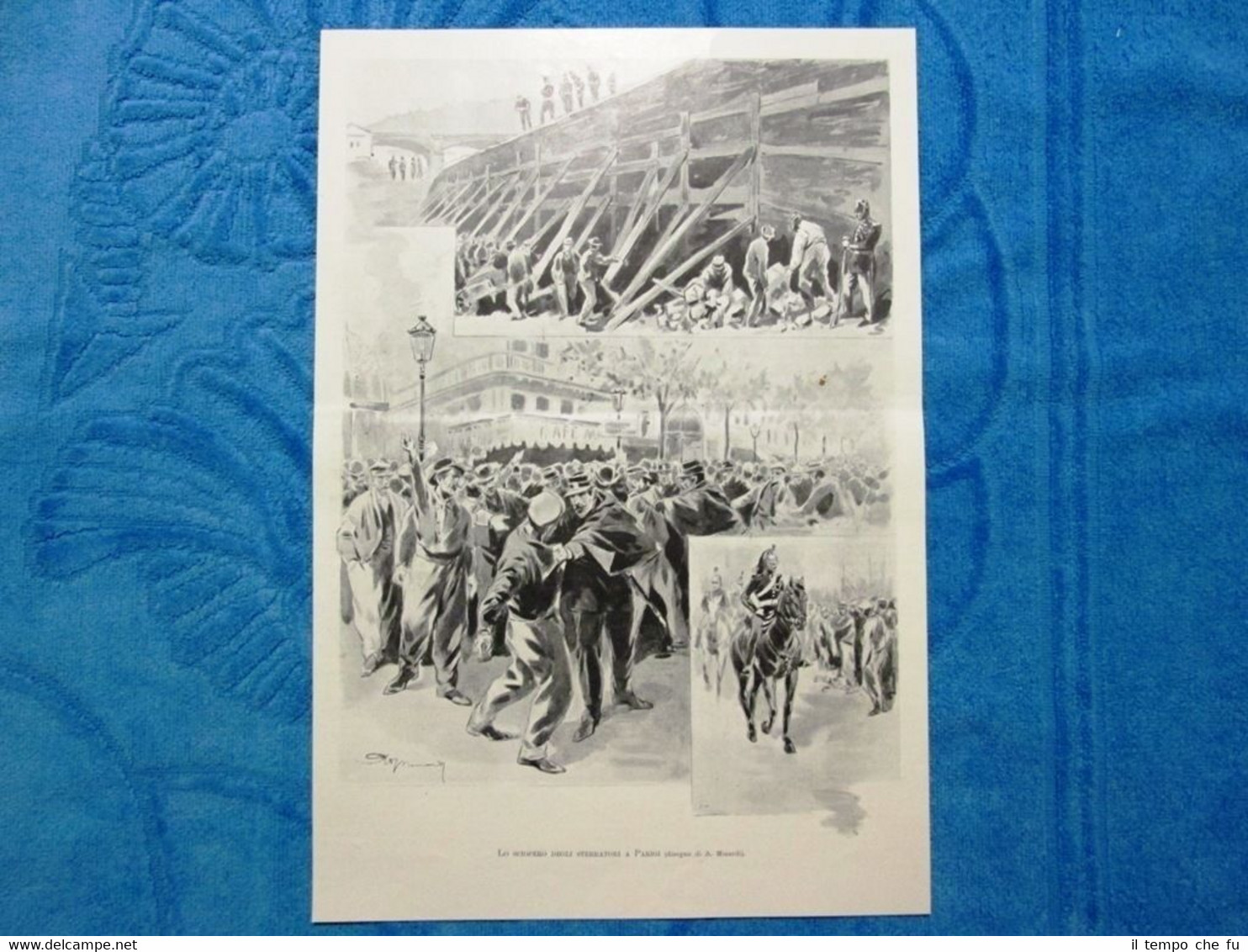 Illustrazione Italiana 1898 - Lo Sciopero degli Sterratori a Parigi