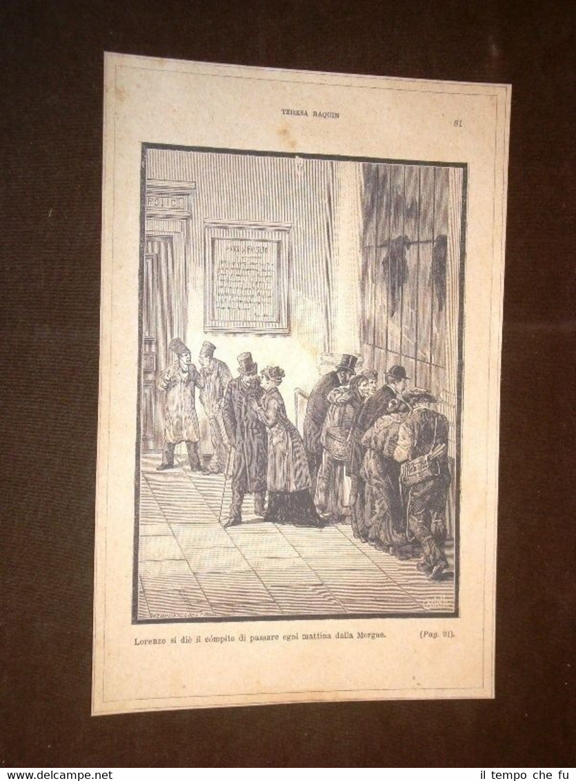Illustrazione Teresa Raquin di Émile Zola "Lorenzo passa alla Morgue."