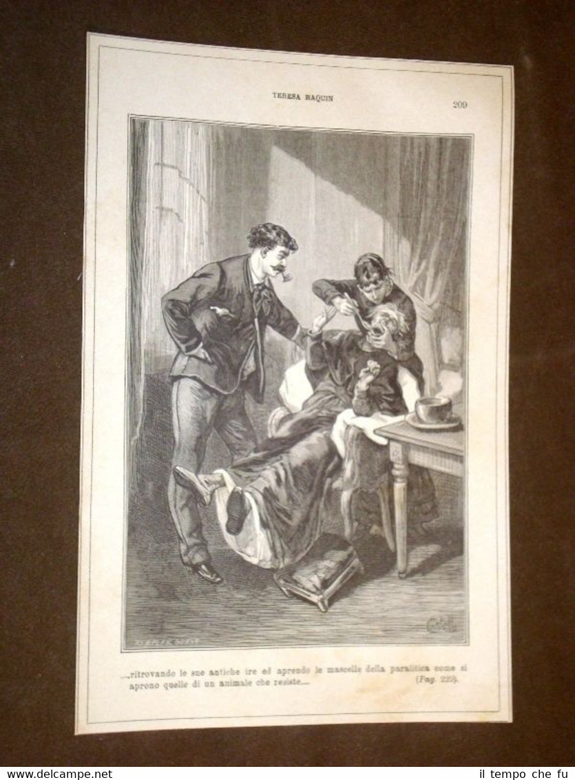 Illustrazione Teresa Raquin di Émile Zola "Violenza sulla paralitica."