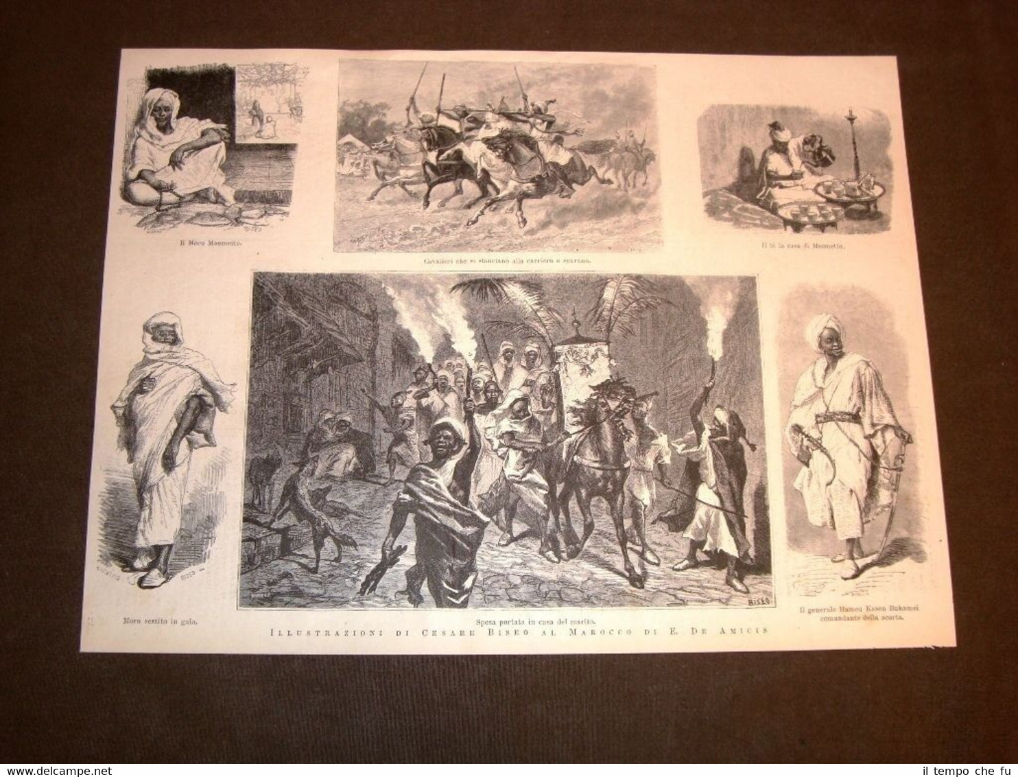 Illustrazioni Cesare Biseo Marocco De Amicis nel 1877 Matrimonio Cavalieri …