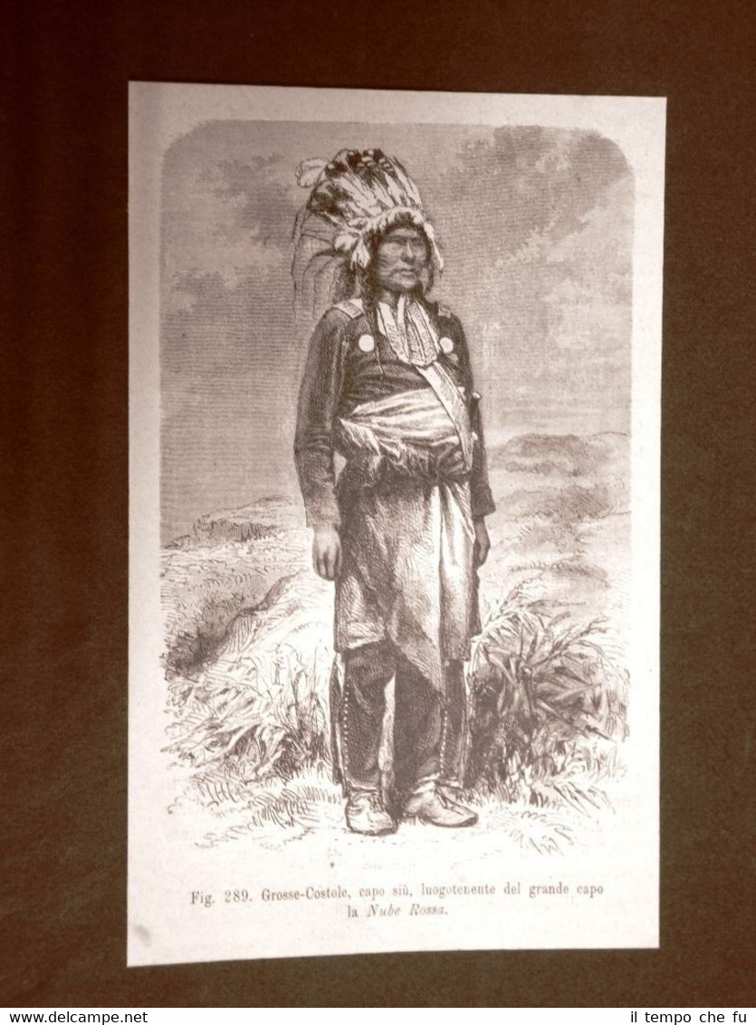 In America nel 1883 Grosse - Costole Capo Indiano Siù …