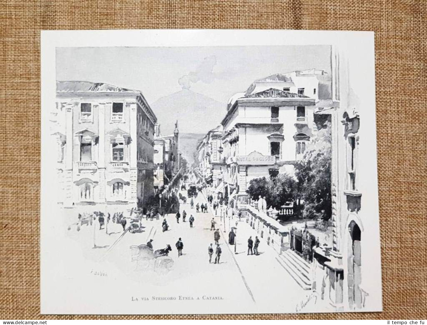 In Sicilia nel 1897 Catania Via Stesicoro Etnea Gastone Vuillier