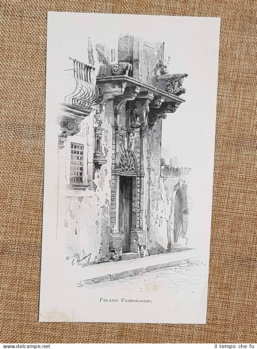 In Sicilia nel 1897 Siracusa Palazzo Padronaggio Gastone Vuillier