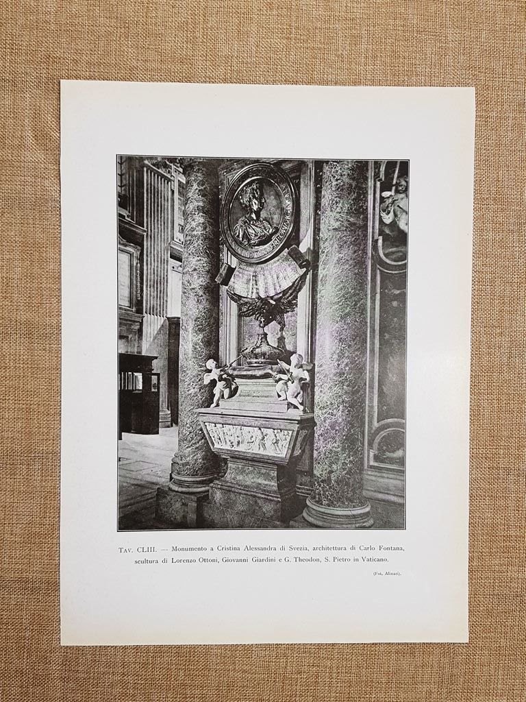 In Vaticano nel 1917 Monumento Cristina Alessandra di Svezia Arch. …