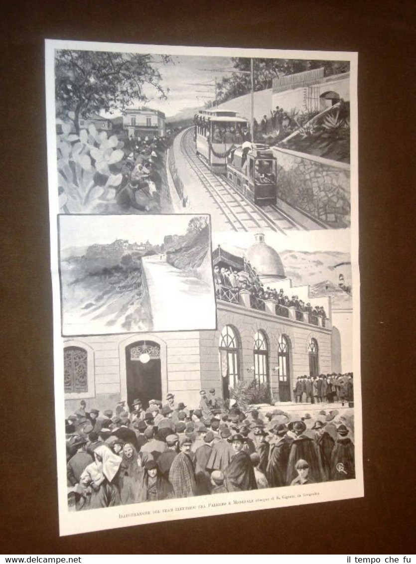 Inaugurazione del Tram o Tramway elettrico tra Palermo e Monreale …