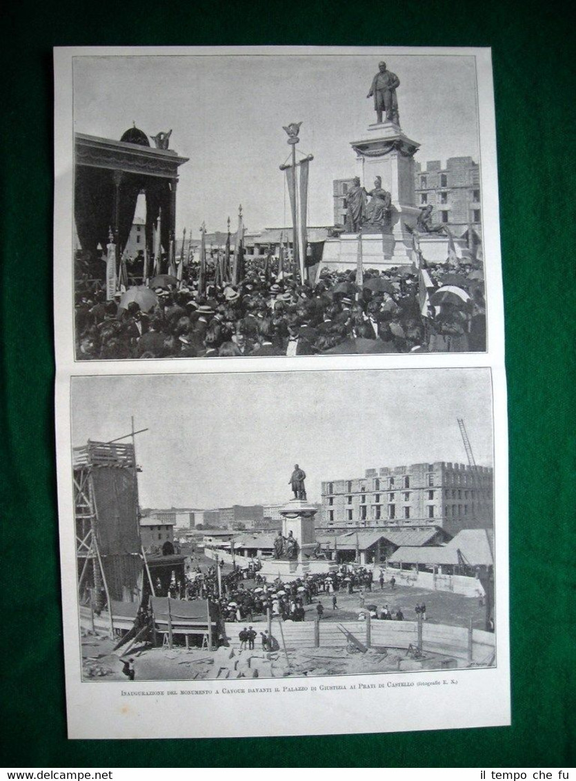 Inaugurazione monumento a Cavour davanti il Palazzo di Giustizia nel …