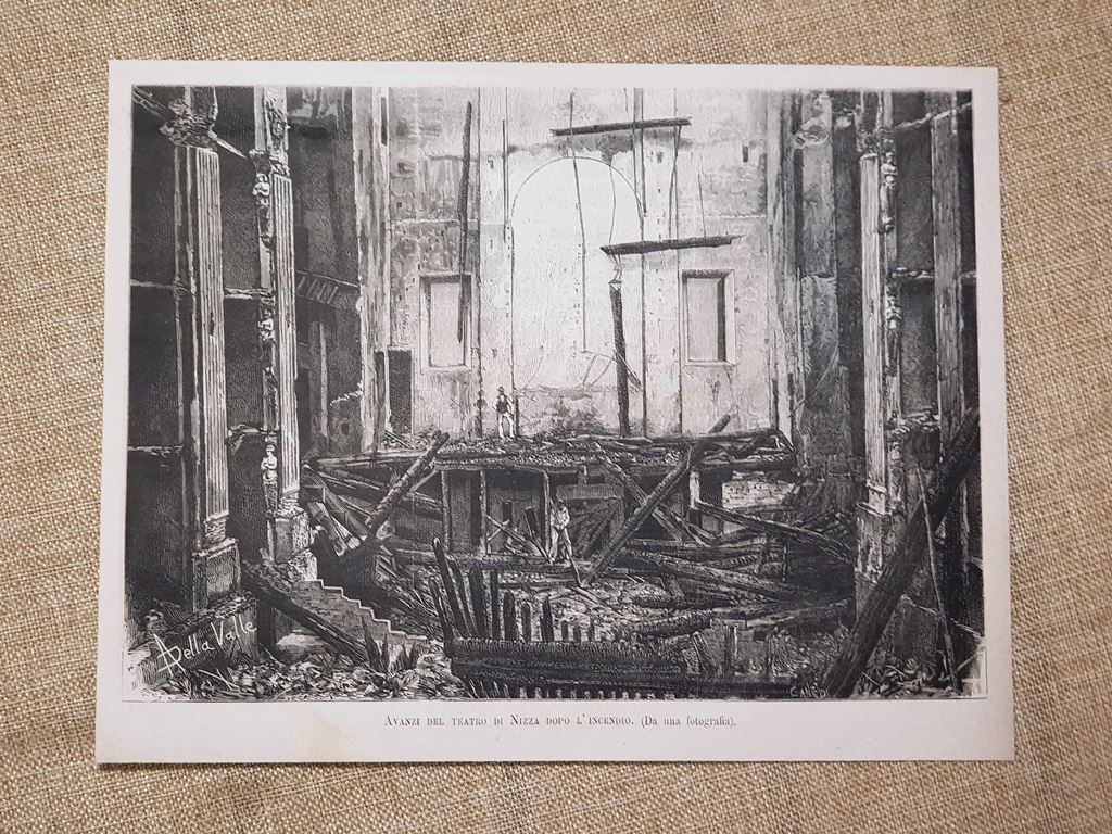 Incendio del Teatro di Nizza nel 1881 Gli avanzi dopo …