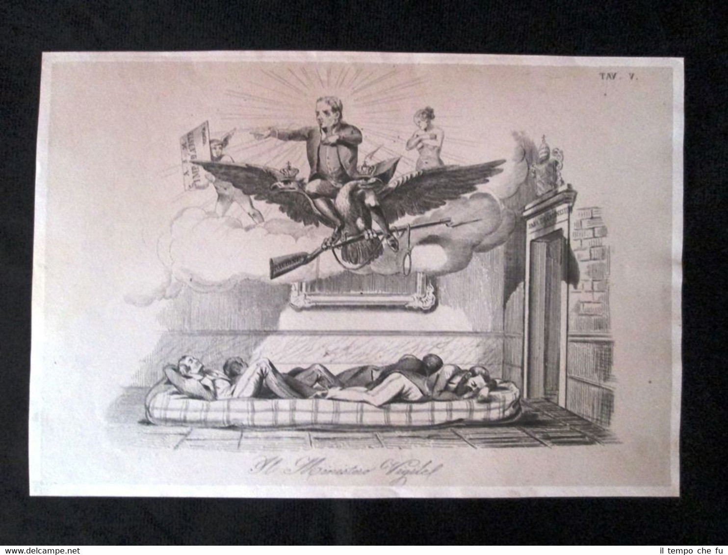 Incisione d'allegoria e satira Mons. Soglia, Ministri, Austria Don Pirlone …