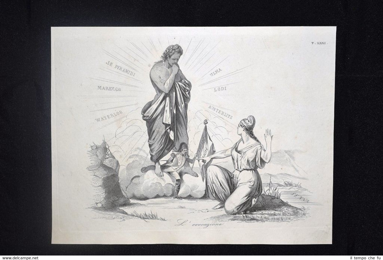 Incisione d'allegoria e satira Napoleone III, Francia Don Pirlone 1851