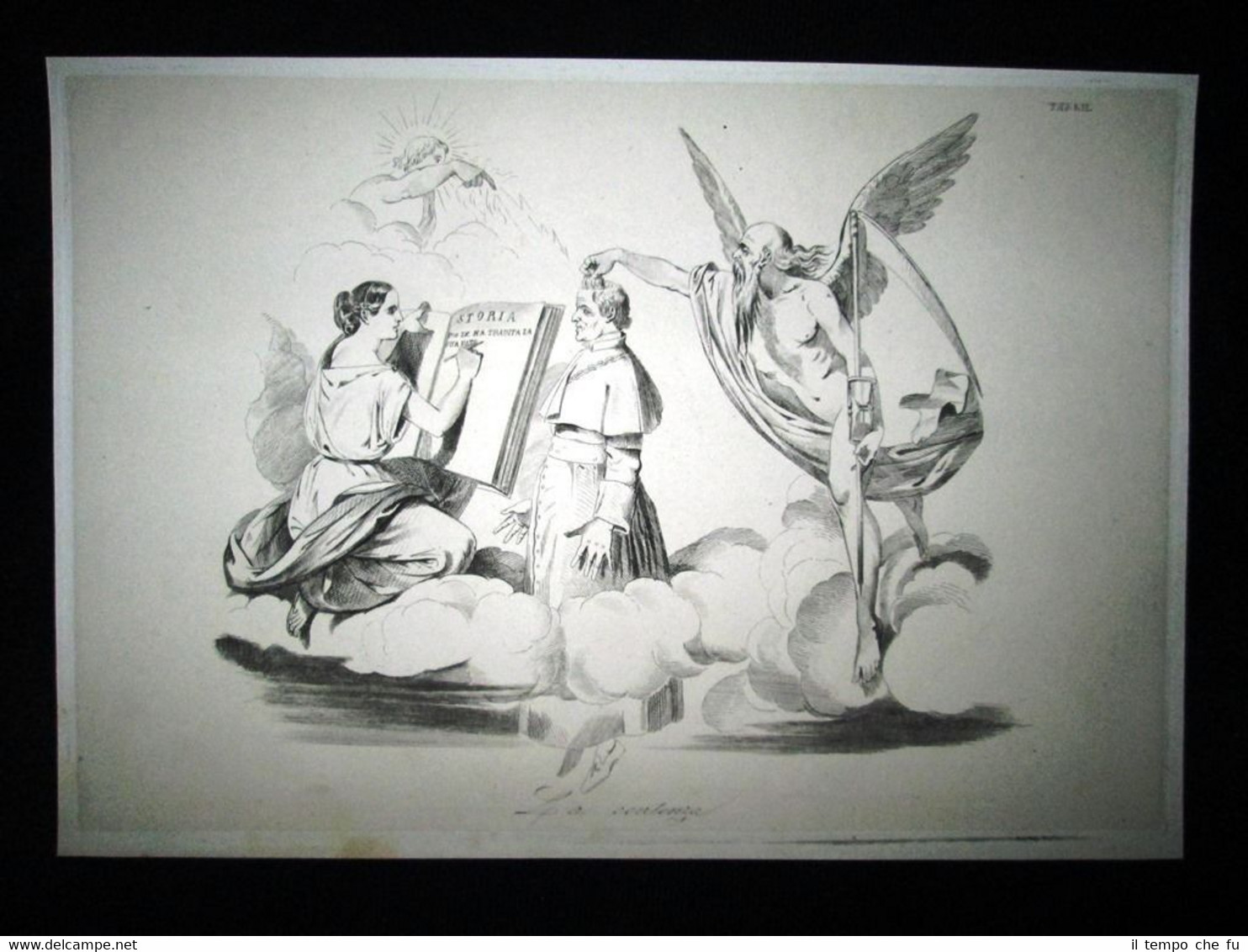 Incisione d'allegoria e satira Papa Pio IX, Roma, Italia Don …