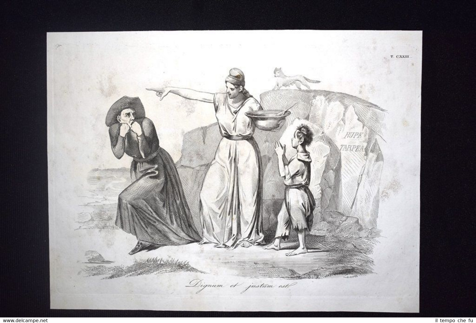 Incisione d'allegoria e satira Roma contro il clero Don Pirlone …