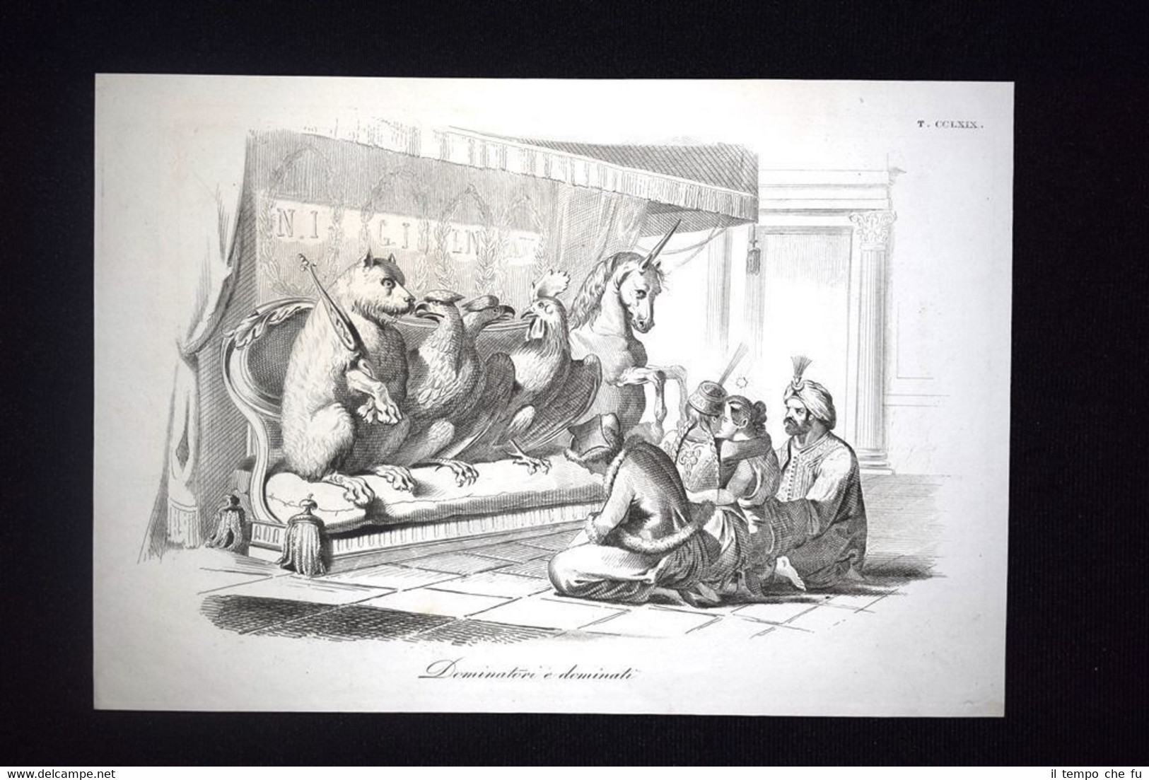 Incisione d'allegoria e satira Russia, Austria, Turchia, Italia Don Pirlone …