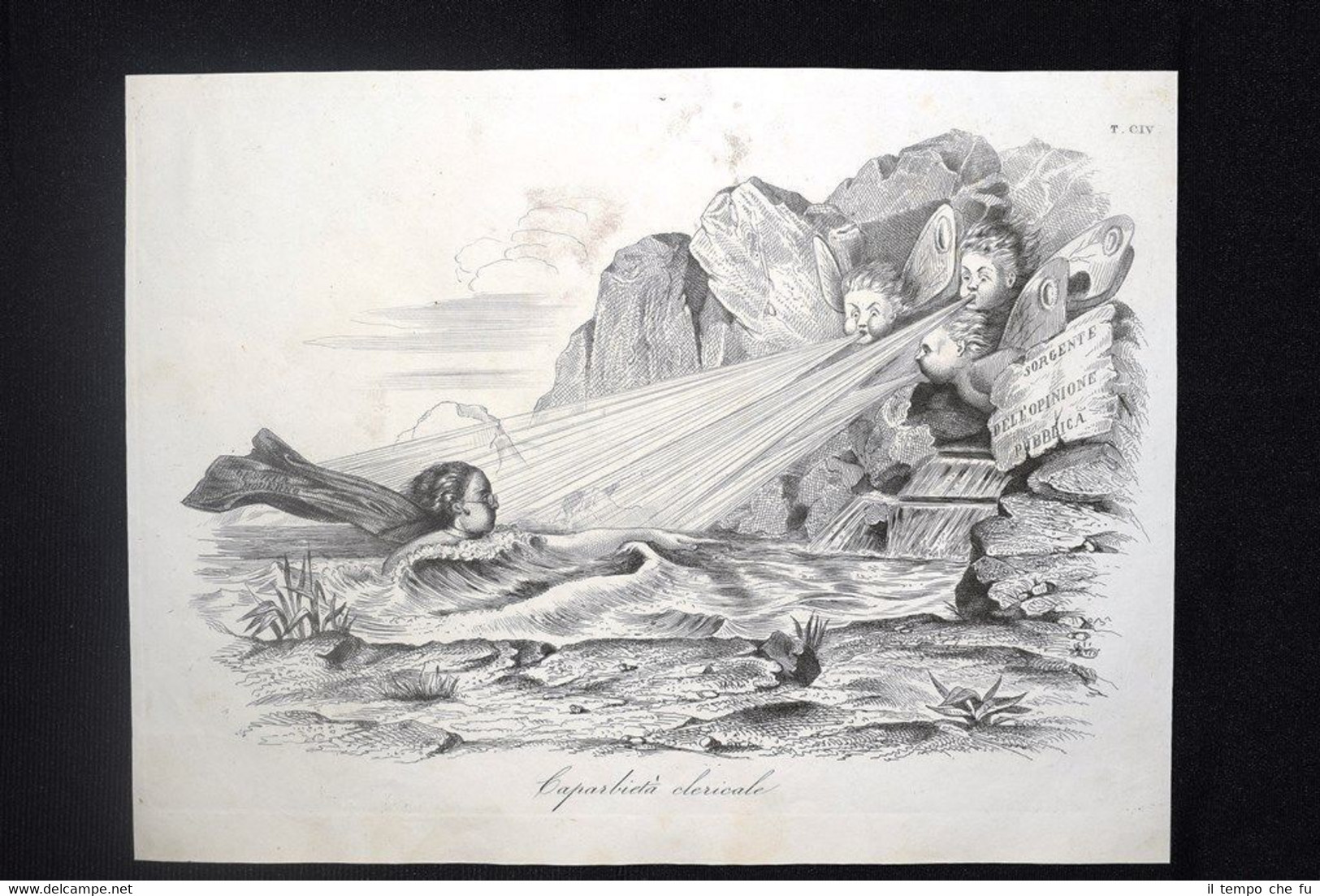 Incisione d'allegoria e satira Tentativo di Vincenzo Gioberti Don Pirlone …