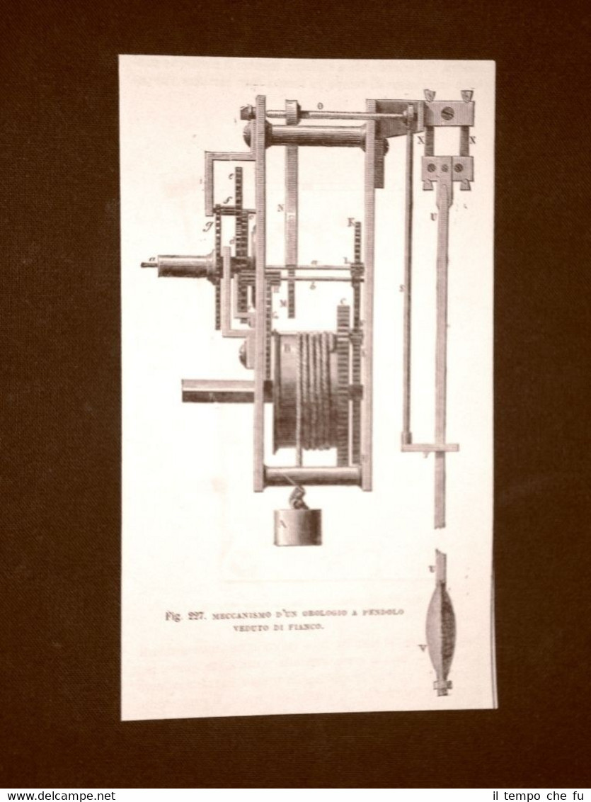 Incisione del 1875 Invenzione Orologio Meccanismo di orologio a pendolo …