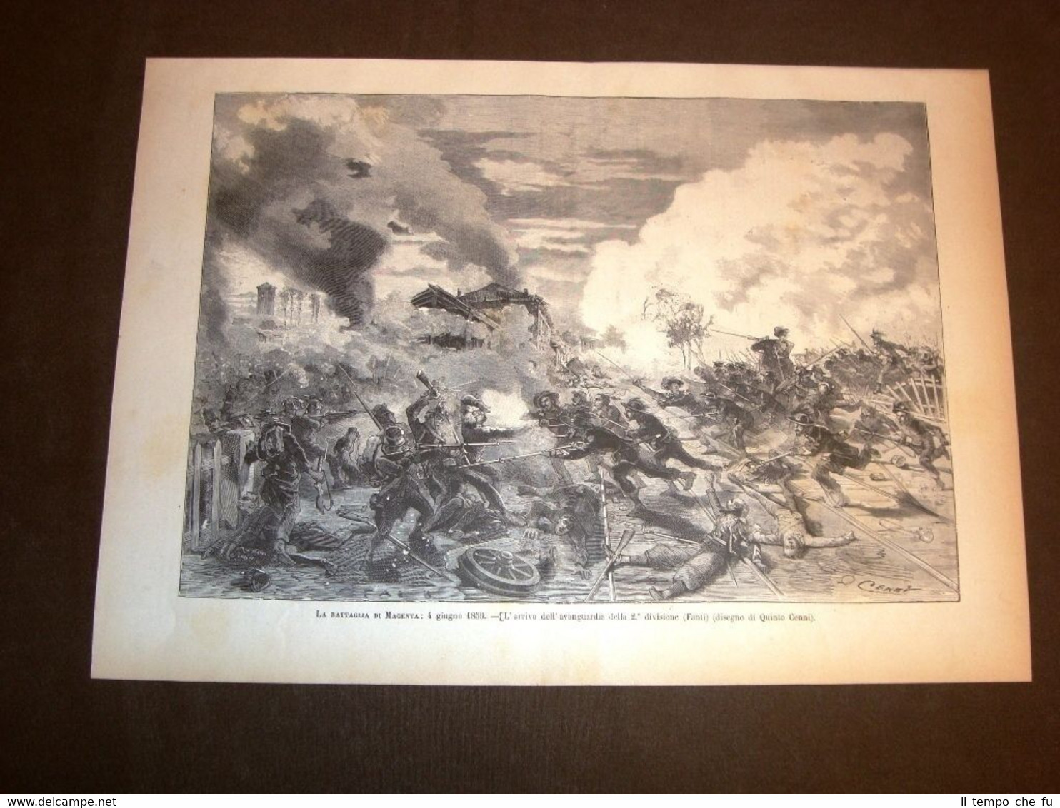 Incisione del 1884 Giuseppe Garibaldi e la Battaglia di Magenta …