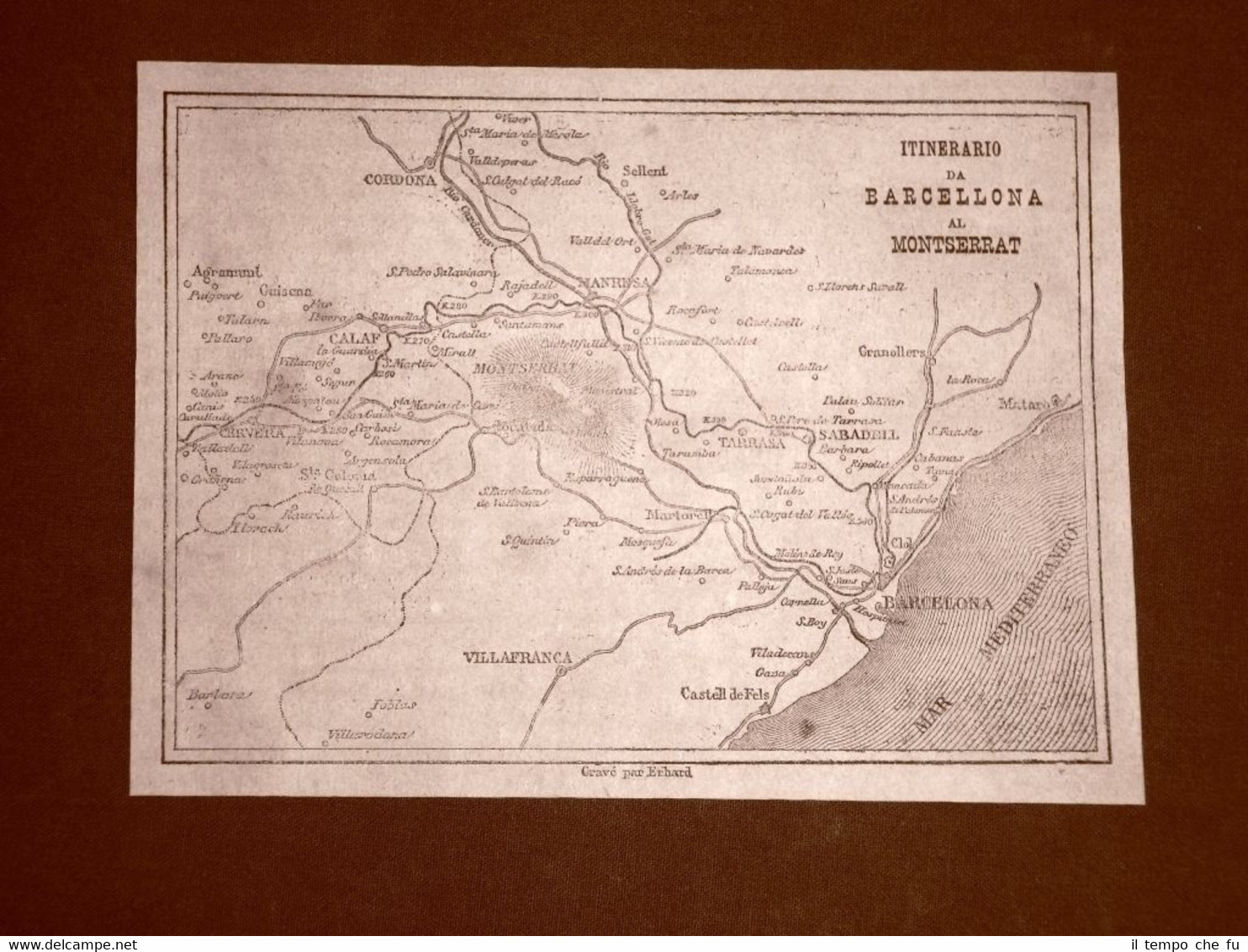 Incisione di Gustave Dorè del 1874 Barcellona - Montserrat Spagna …