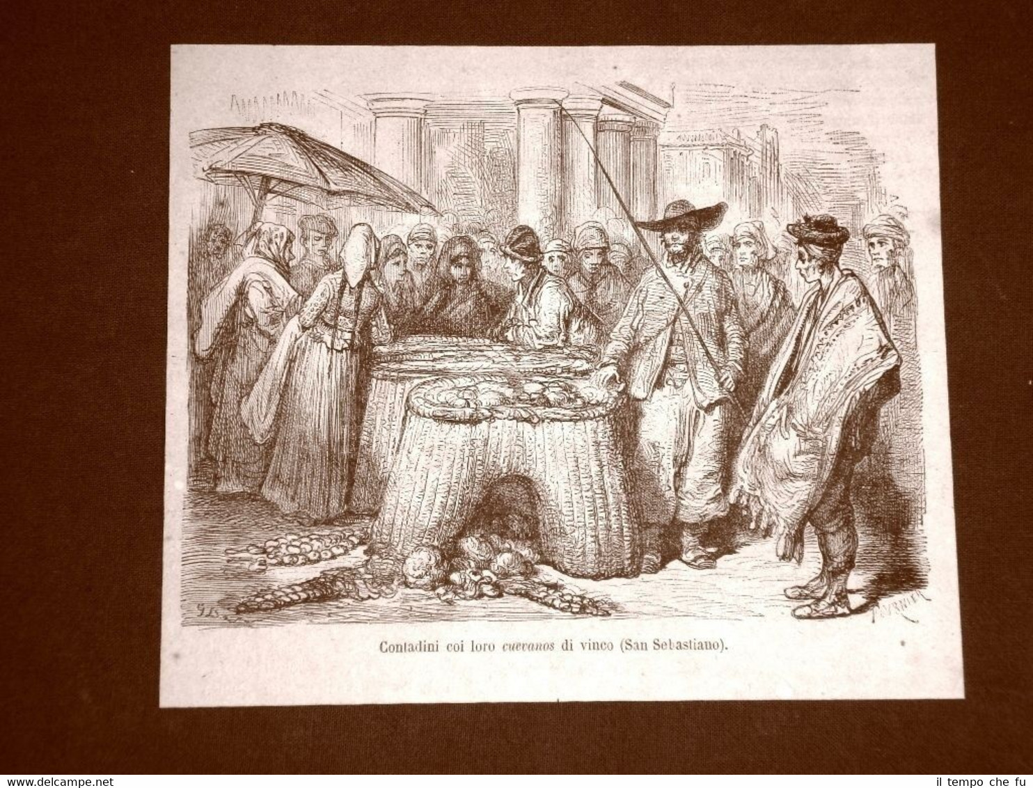 Incisione di Gustave Dorè del 1874 Contadini cuevanos di vinco …