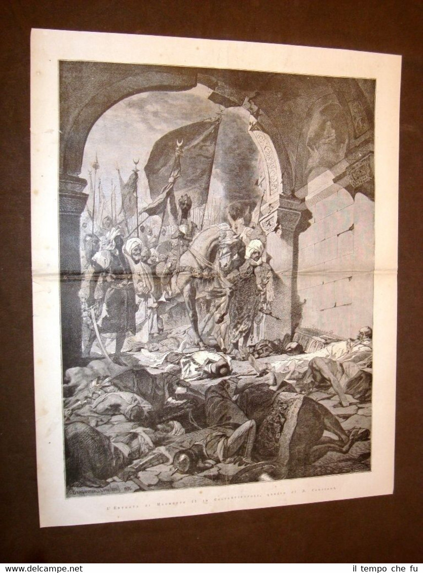 Incisione enorme del 1879 Ingresso di Maometto II in Costantinopoli …