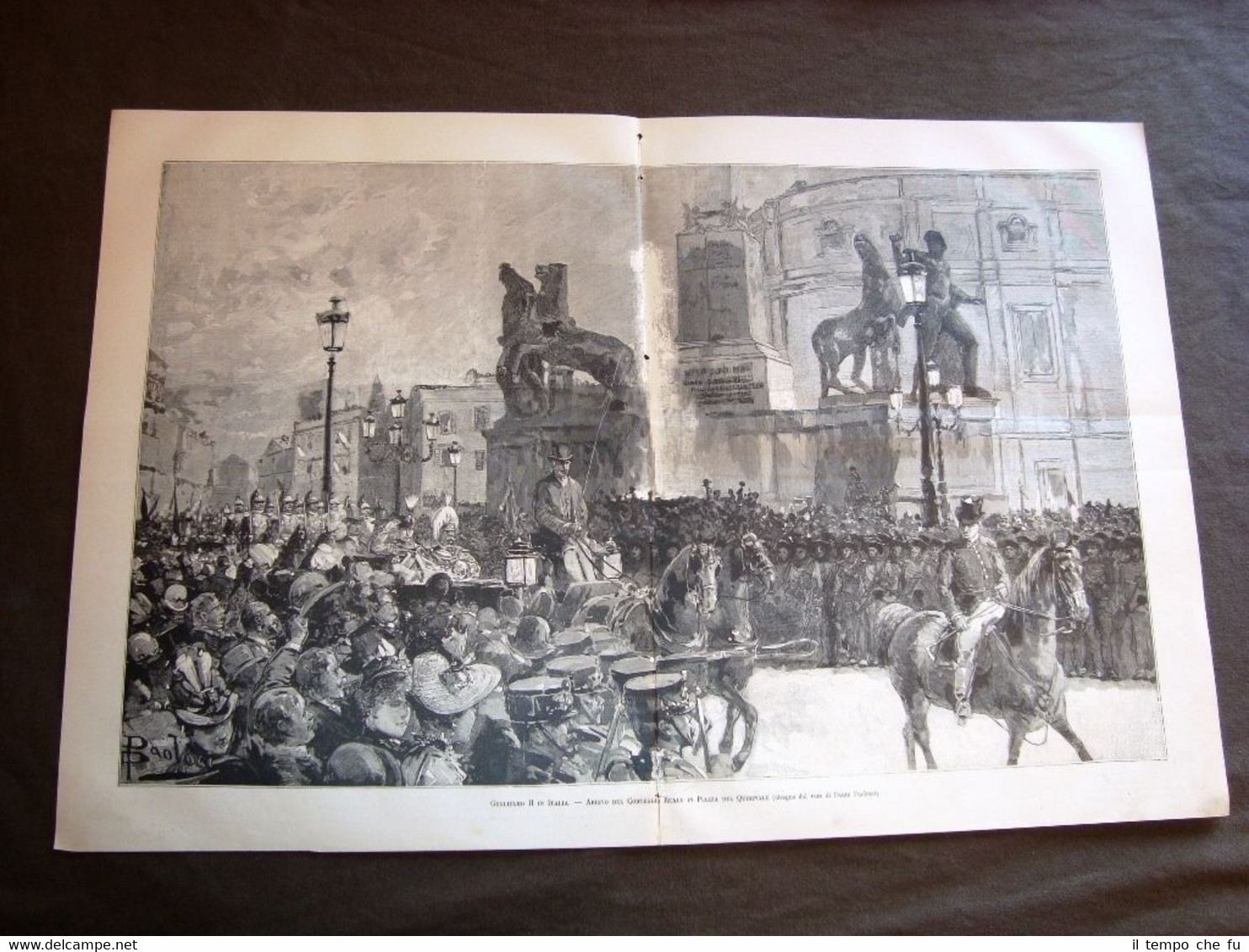 Incisione enorme del 1888 Guglielmo II di Germania a Roma …