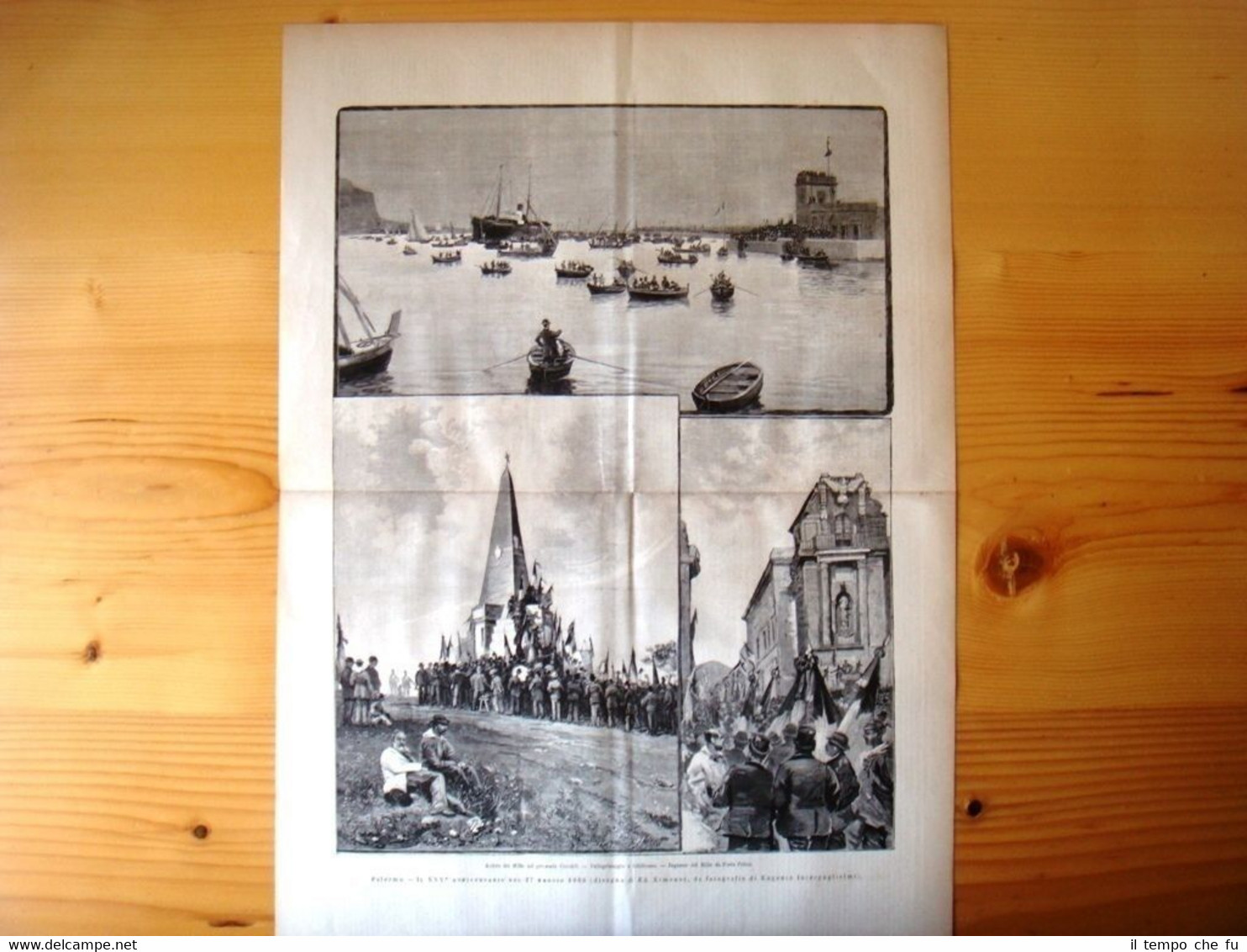 INCISIONE ENORME! Palermo 1885 - XXV° anniversario del 27 maggio …