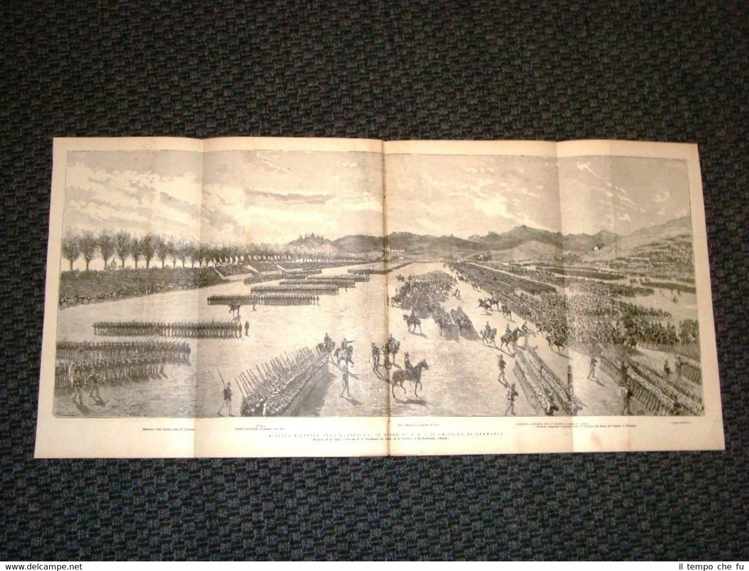 Incisione gigante del 1884 Roma Farnesina Rivista in onore Principe …