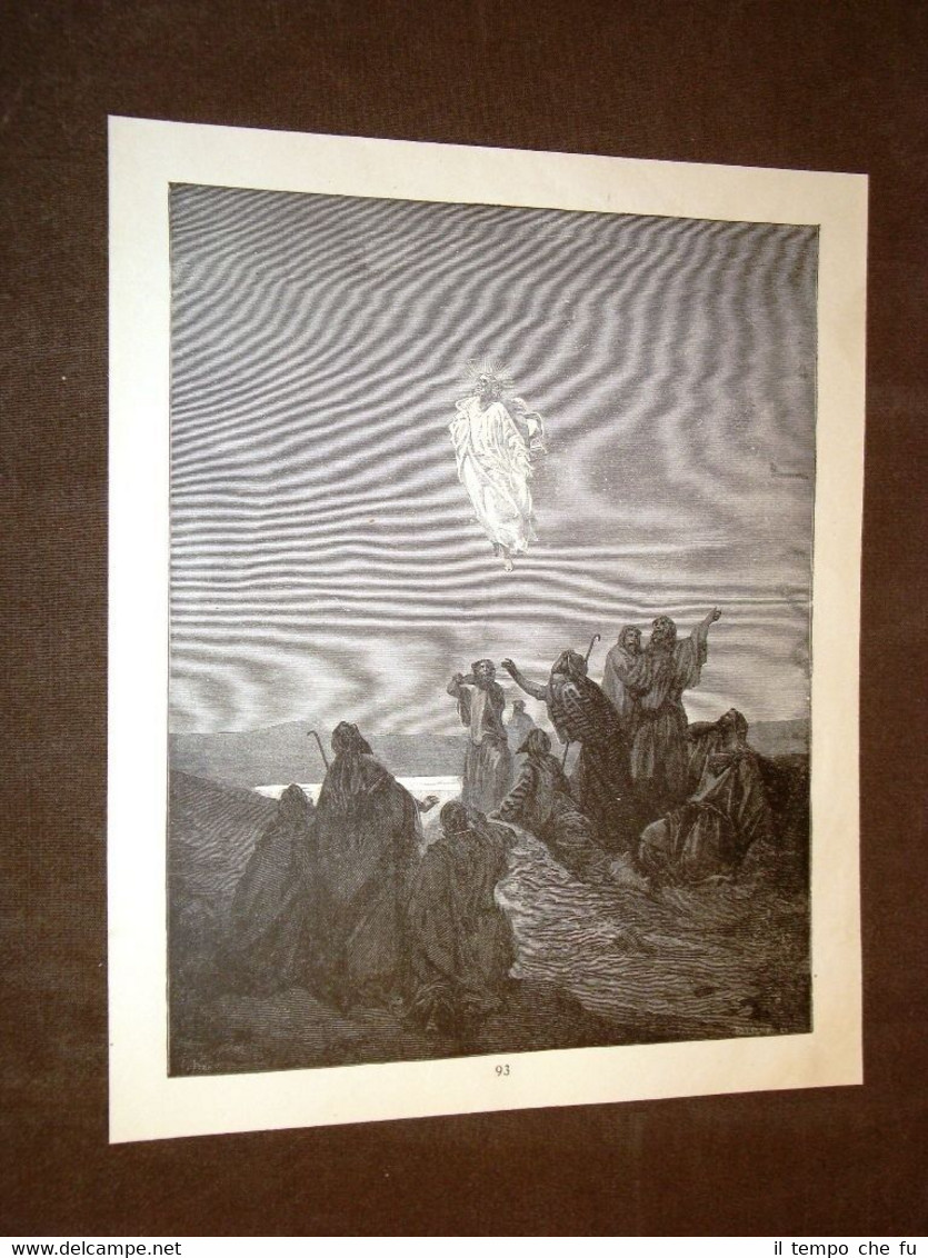 Incisione Gustave Dorè 1880 Bibbia Gesù che ascende al cielo …