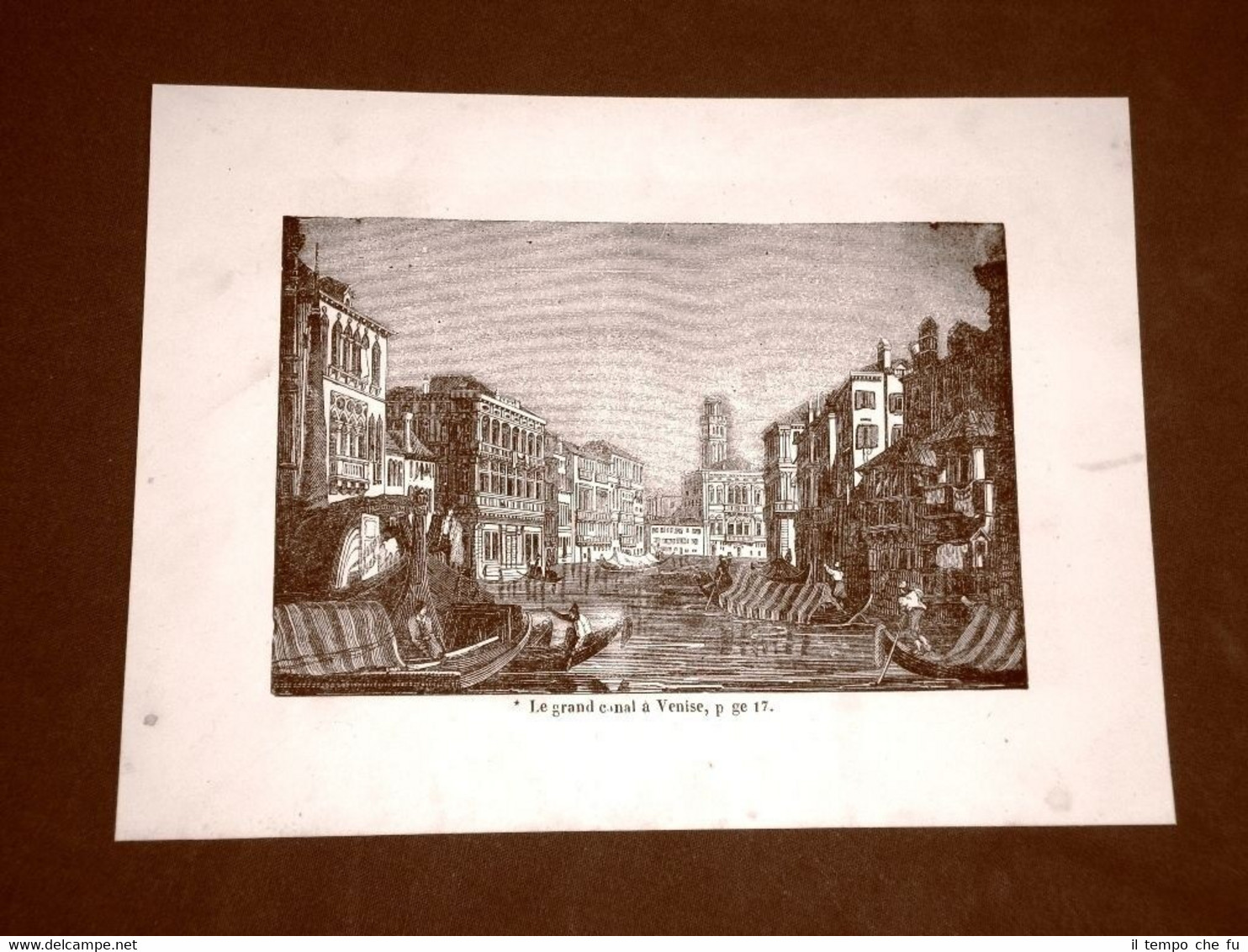 Incisione in rame del 1849 Il Canal Grande di Venezia …