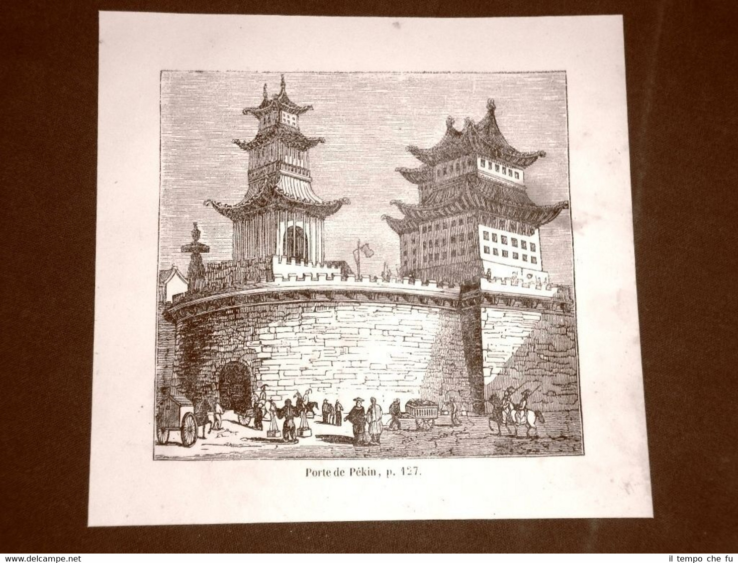 Incisione in rame del 1849 Porta d'accesso alla città di …